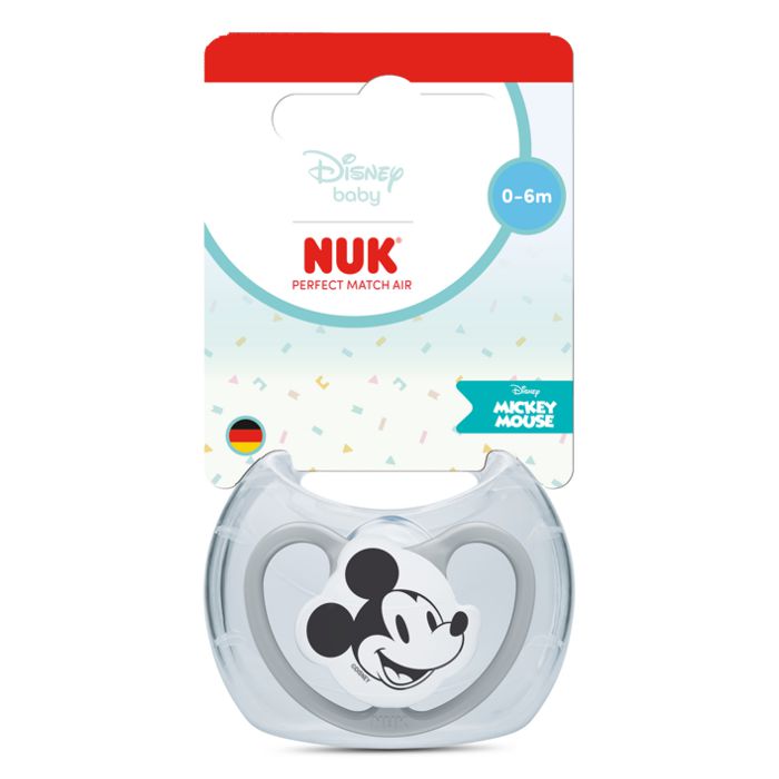 NUK Perfect Match Air duda Disney Mickey 0-6mj - SORT 6kom