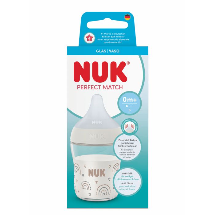 NUK Perfect Match Bočica 120 ml. 0m+ Staklo - Duga - Slika 2