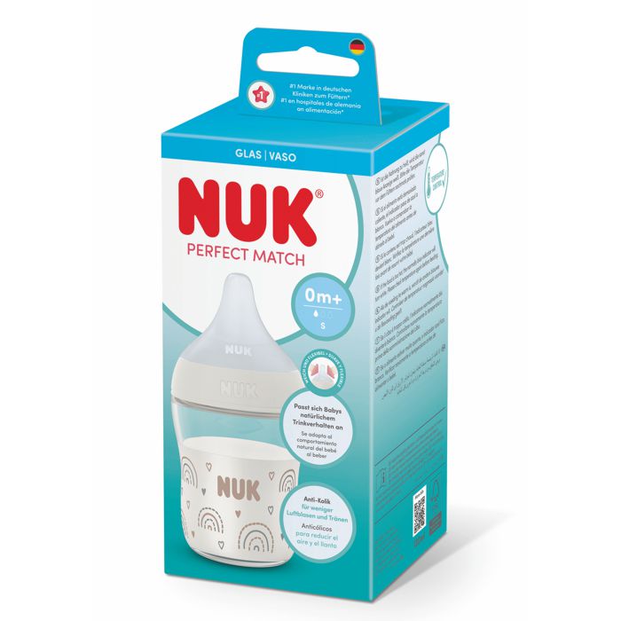 NUK Perfect Match Bočica 120 ml. 0m+ Staklo - Duga - Slika 3