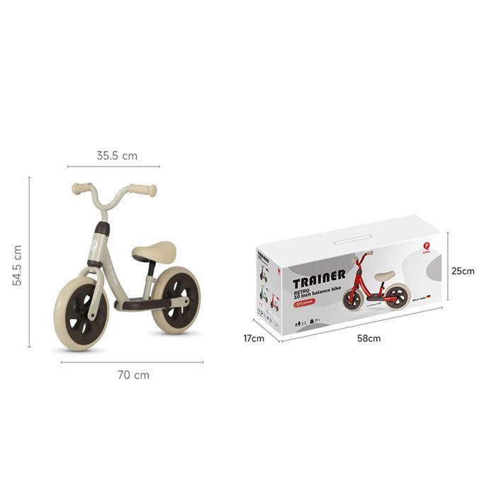 QPLAY Balans bicikl Trainer - Sivo - Slika 2